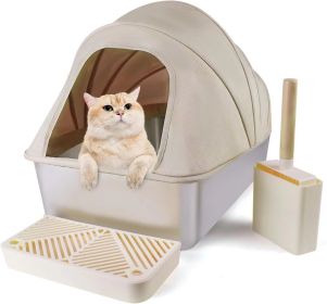 Upgrade Stainless Steel Cat Litter Box, XL Large Enclosed Cat Litter Boxes with Spacious for Big Cats