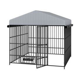 Large Kennel Outdoor Pet Pen Dog Running Pen Animal House Metal Chicken Coop Fence With Roof Cover