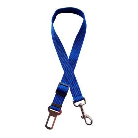 Adjustable Pet Cat Dog Car Seat Belt Pet Seat Vehicle Dog Harness Lead Clip Safety Lever Traction Dog Collars Dogs Accessoires Pets Products (Color: Blue)