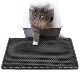 Cat Litter Mat, Kitty Litter Trapping Mat, Double Layer Mats with MiLi Shape Scratching design, Urine Waterproof, Easy Clean (Color: as picture)